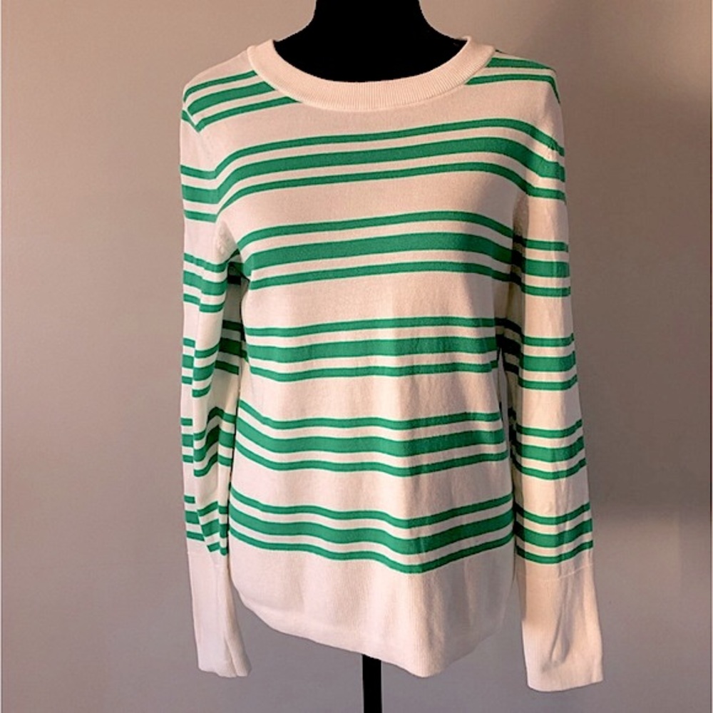 Women’s Esprit Green and White striped Long sleeve sweater size M